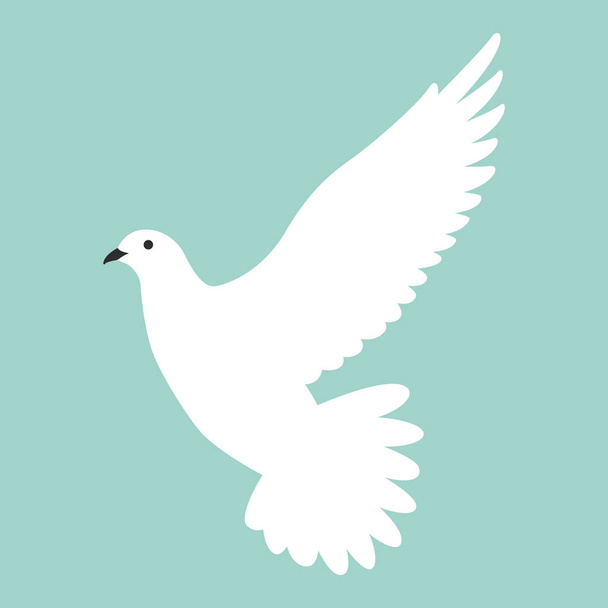 white dove.vector illustration, flat style ,profile  - Vector, Image