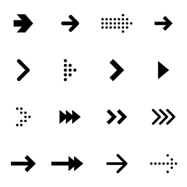 Set of black vector arrows on white background - Вектор,изображение