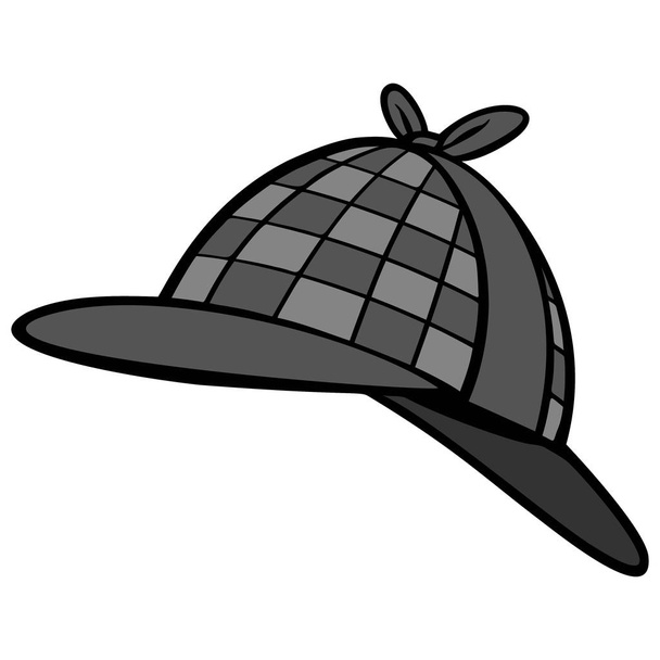 Detective Hat Illustration - Dedektif Şapka bir karikatür illüstrasyon. - Vektör, Görsel
