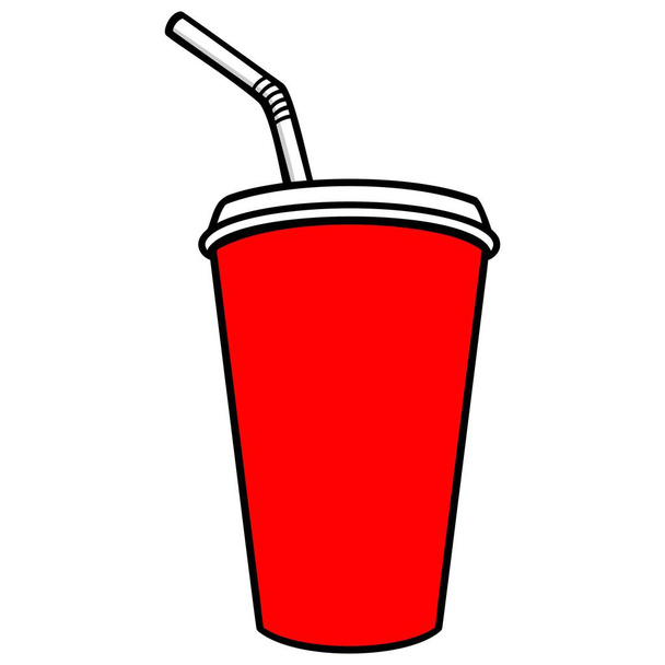 Fountain Drink - A cartoon illustration of a Fountain Drink. - Vector, Image
