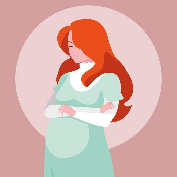 έγκυος γυναίκα avatar χαρακτήρα - Διάνυσμα, εικόνα