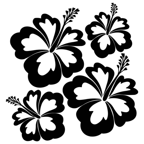 Hibiscus Abstract Illustration - Una ilustración de dibujos animados de algunos Hibiscus
. - Vector, Imagen