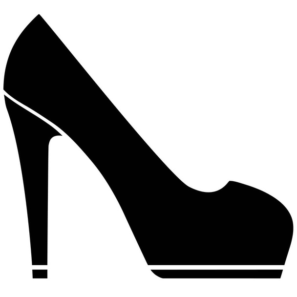 Hoge hakken silhouet-een cartoon illustratie van een women's hoge hakken schoen. - Vector, afbeelding