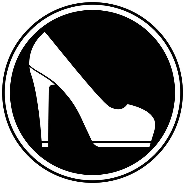Hoge hakken icon-een cartoon illustratie van een women's hoge hakken schoen icoon. - Vector, afbeelding