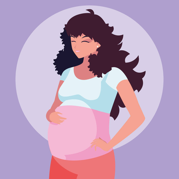 έγκυος νεαρή γυναίκα χαρακτήρα avatar - Διάνυσμα, εικόνα