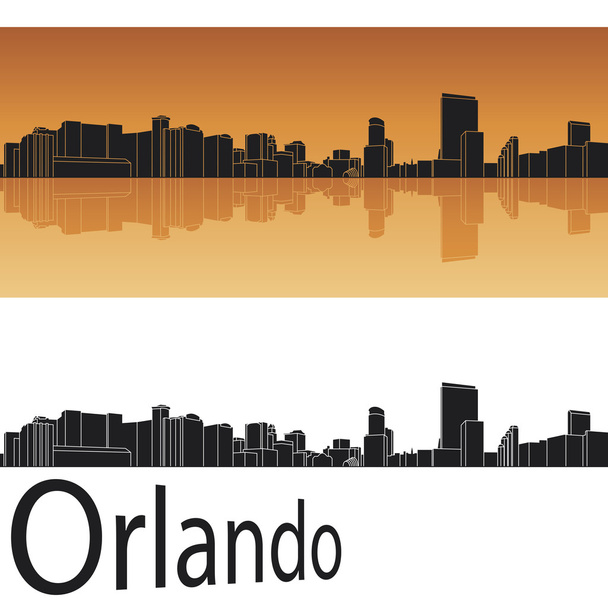 Turuncu arka planda Orlando manzarası - Vektör, Görsel