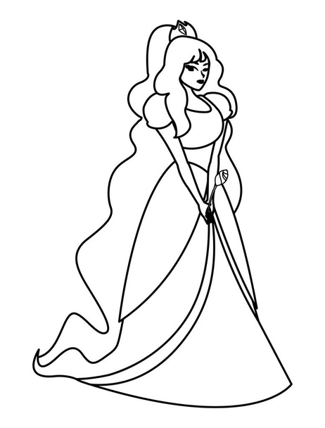 όμορφη πριγκίπισσα των ιστοριών χαρακτήρα - Διάνυσμα, εικόνα
