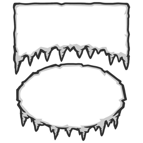 Ice Background Shapes Illustration - Un cartone animato illustrazione di un paio di segni di ghiaccio
 - Vettoriali, immagini
