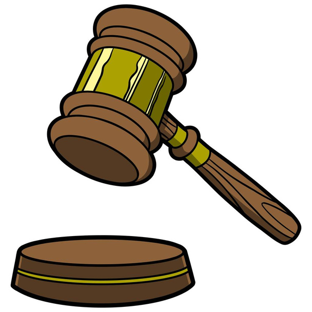Суддя Гавель-мультфільм ілюстрація судді Гавел. - Вектор, зображення