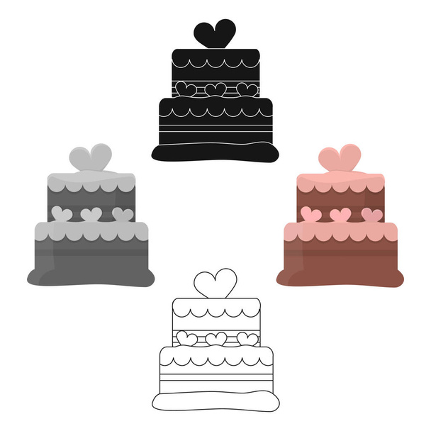 Cake vector icon in cartoon,black style for web - Vetor, Imagem