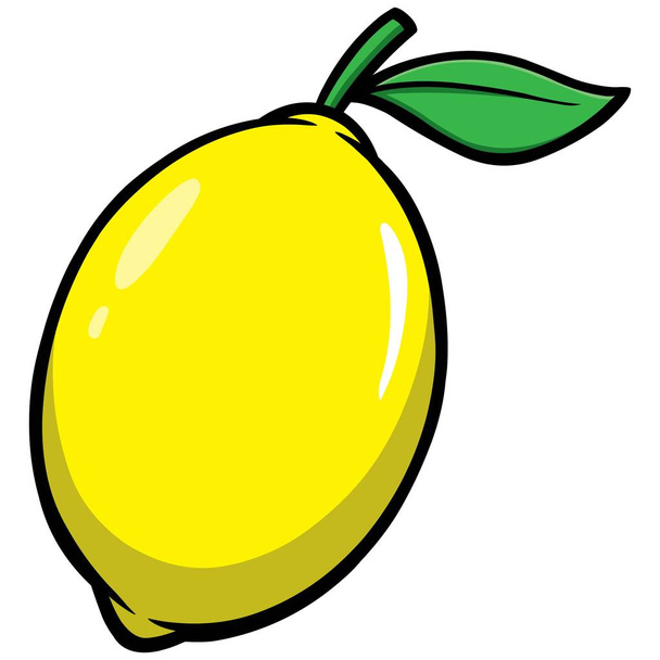 Zitrone - eine Cartoon-Illustration einer Zitrone. - Vektor, Bild