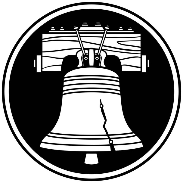 Символ свободи дзвін-мультфільм ілюстрація значок свободи дзвін. - Вектор, зображення