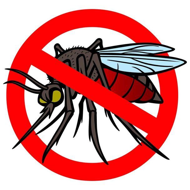 Sem mosquitos - Uma ilustração dos desenhos animados de um sinal sem mosquitos
. - Vetor, Imagem