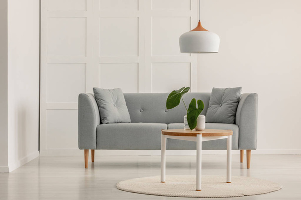 Egyszerű nappali belső skandináv stílusban - Fotó, kép