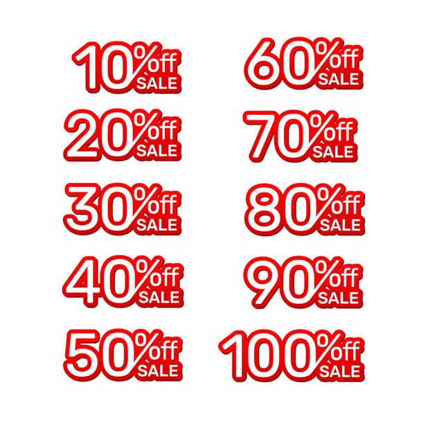 Sticker red banner, collection off with share discount percentage. - Vettoriali, immagini
