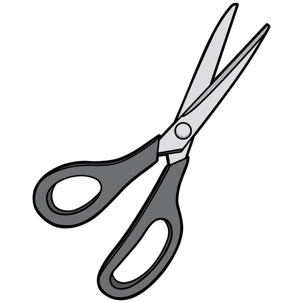 Иллюстрация ножниц - карикатурная иллюстрация пары ножниц
. - Вектор,изображение