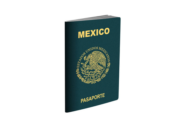 Passaporte México com caminho de seleção em fundo branco - Ilustração 3D  - Foto, Imagem