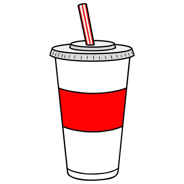 Soft Drink - Una ilustración de dibujos animados de un refresco
. - Vector, imagen