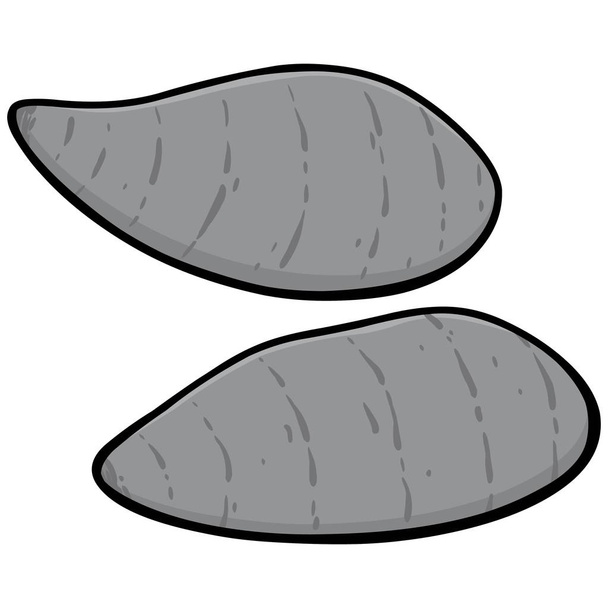 Sladké brambory-kreslená ilustrace několika sladkých brambor. - Vektor, obrázek