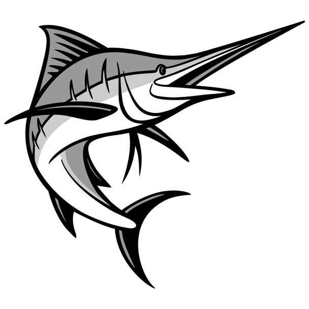 Риба-меч-мультфільм ілюстрація риба-меч. - Вектор, зображення