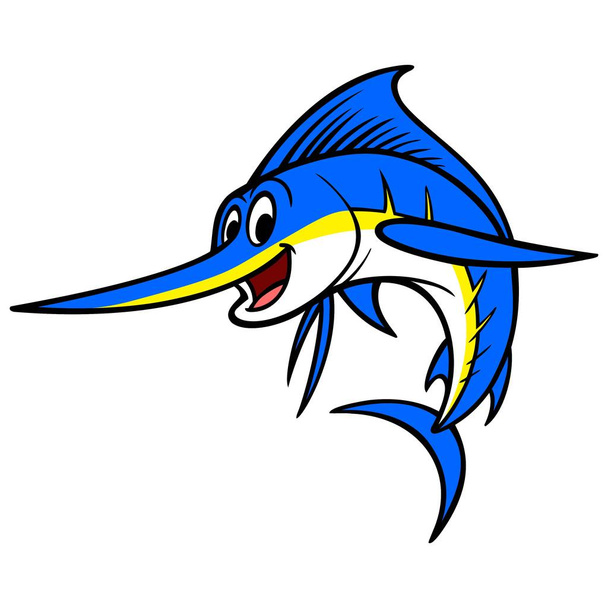 swordfish - eine Cartoon-Illustration eines Schwertfisches. - Vektor, Bild