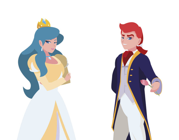 Принц очаровательный и принцесса сказок персонажей
 - Вектор,изображение