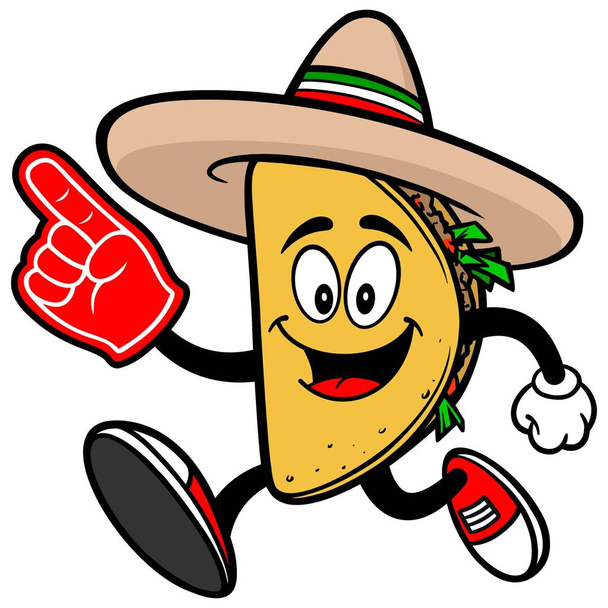Taco-Maskottchen - eine Cartoon-Illustration eines Taco-Maskottchens. - Vektor, Bild