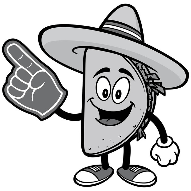 Mascotte de Taco - Une illustration de dessin animé d'une mascotte de Taco
. - Vecteur, image