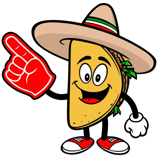 Taco mascotte-een cartoon illustratie van een Taco mascotte. - Vector, afbeelding