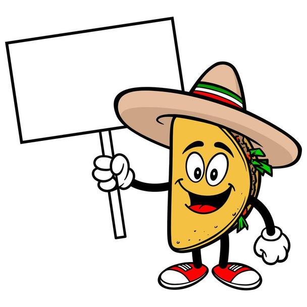 Taco maskotka-ilustrację kreskówki maskotka Taco. - Wektor, obraz