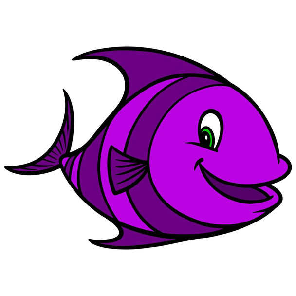 Tropická ryba-kreslená ilustrace tropických ryb. - Vektor, obrázek