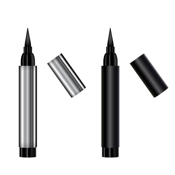 Eyeliner 3d template pencil. Make up realistic pen. Liner. Crayo - Vettoriali, immagini