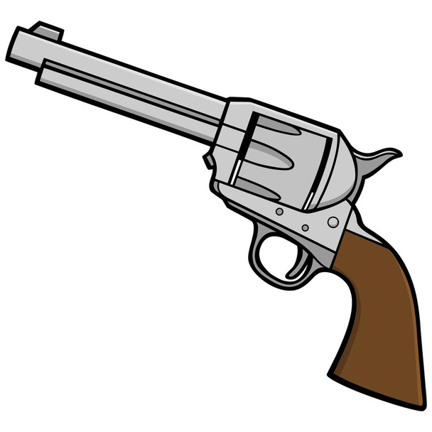 Revolver - Uma ilustração vetorial de um revólver ocidental
. - Vetor, Imagem