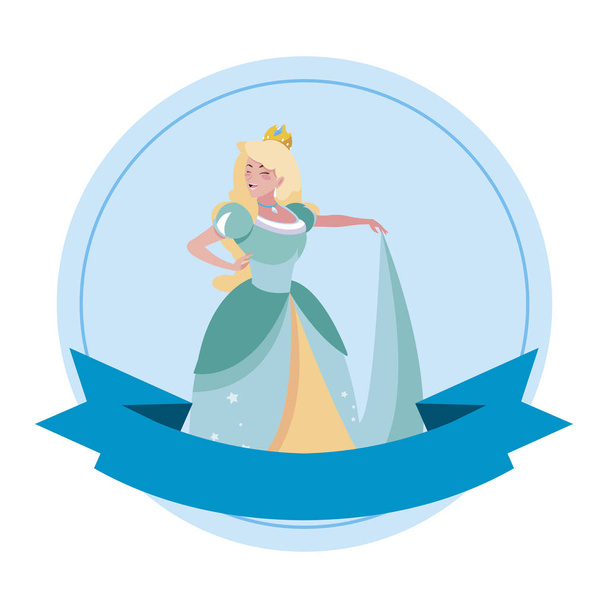 gyönyörű hercegnő mesék karakter - Vektor, kép