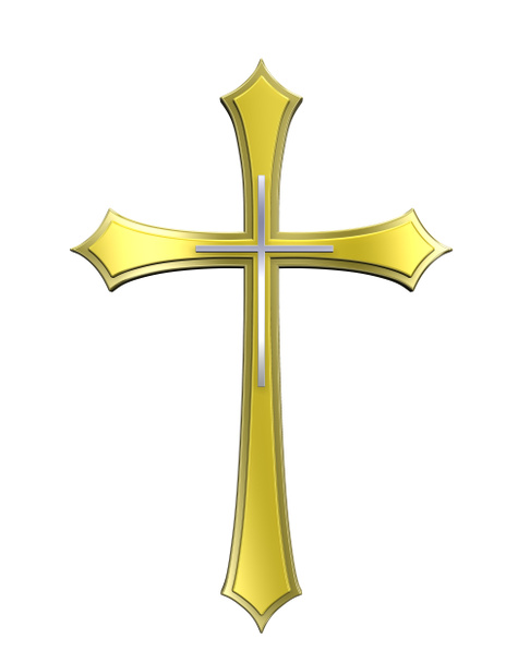 Zlatá křesťanský kříž - Fotografie, Obrázek