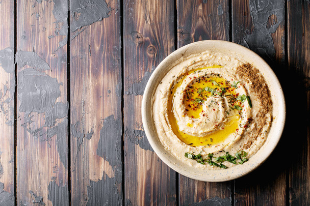 Hummus with olive oil - Photo, image