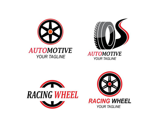 lastik, otomotiv simgesi logo vektör şablonu tekerlekleri - Vektör, Görsel