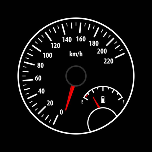 Prędkościomierz i wskaźnik paliwa Vector ilustracji. - Wektor, obraz
