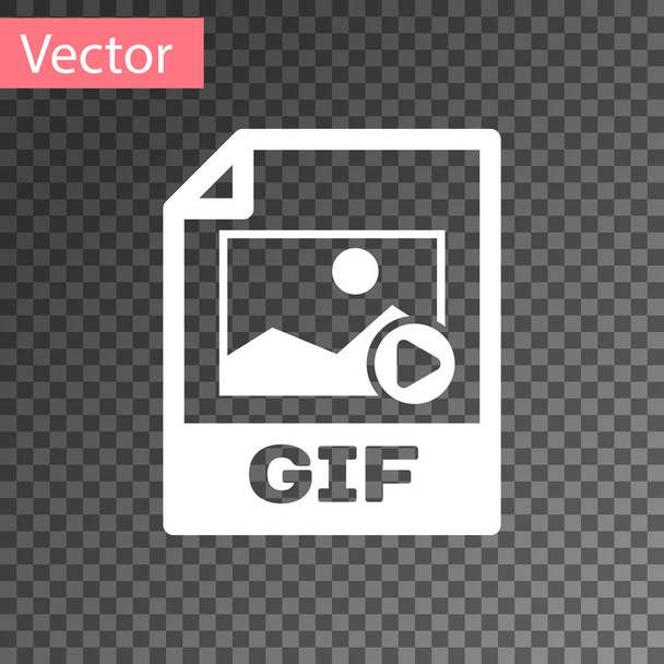 Icono de documento de archivo GIF blanco. Descargar icono de botón gif aislado sobre fondo transparente. Símbolo de archivo GIF. Ilustración vectorial
 - Vector, imagen