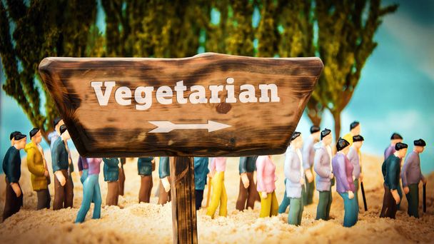Уличный знак вегетарианца
 - Фото, изображение