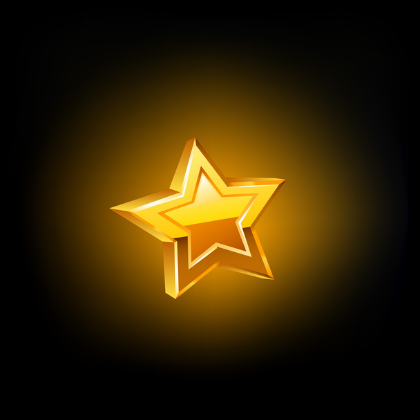 Gold star on black background. Vector - Vector, Image