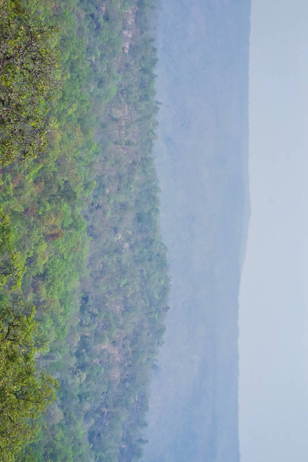 Omkoi Dağı orman yangınları neden duman hava kirliliği, Chiang Mai, Tayland. Dağlardaki ağaçlar kesildi.. - Fotoğraf, Görsel