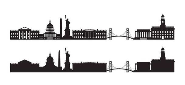 Vereinigte Staaten von Amerika, USA, Silhouette der Skyline - Vektor, Bild
