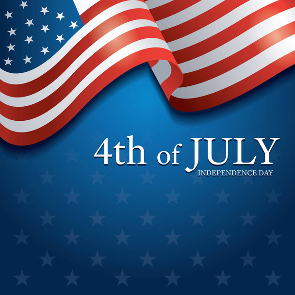 Flag of United States Of America 4th July Background - Vector, Image