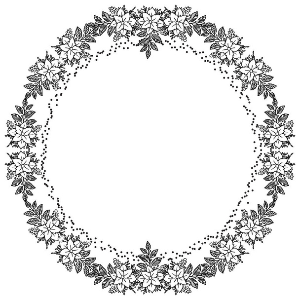 Vector illustration various pattern flower frame with invitation card - Vektori, kuva