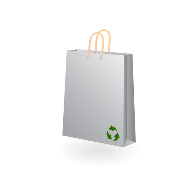 Bolsa de compras de papel reciclado
 - Vector, imagen