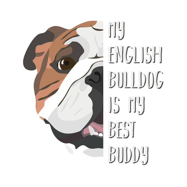 En İyi Arkadaş İngilizce Bulldog - Vektör, Görsel