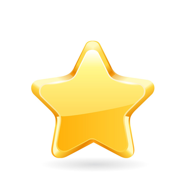 Gold star on white background. Vector - Vector, Image