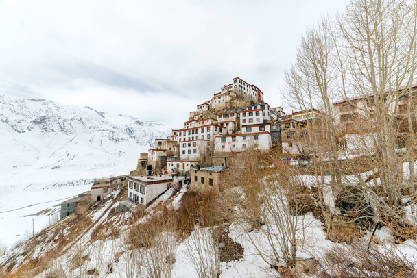 Key gompa monasterio tibetano en Himalaya. Valle de Spiti, Himachal Pradesh, India
 - Foto, Imagen