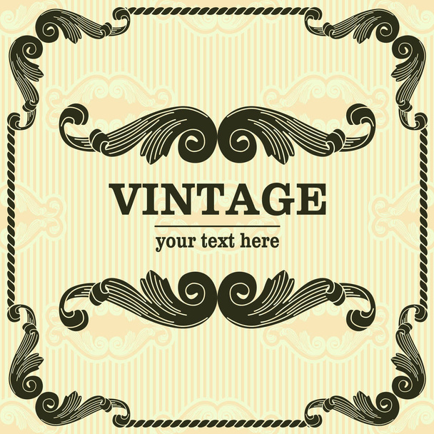 ornate vintage design with copy space for text - Vector, afbeelding